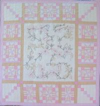 Quilt of Hope - in honor of Cancer Survivors - hand embroidery quilt